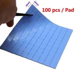 Blue 100mmx100mmx1mm GPU CPU Heatsink Cooling Thermal Conductive Silicone Pad*wf