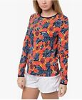 Women's Hang Ten Long Sleeve Floral Rashguard Swim Shirt UPF 50 Small 
