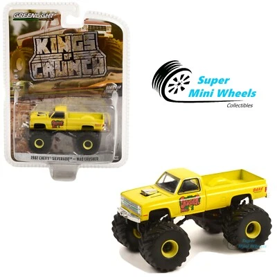 Greenlight 1:64 Mad Crusher 1987 Chevy Silverado Monster Truck #49100-C - Image 1 of 2