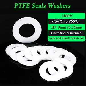 Sellos de PTFE arandelas I/D de 3 mm a 25 mm resistente al calor 260 °C junta de sellado - Imagen 1 de 7