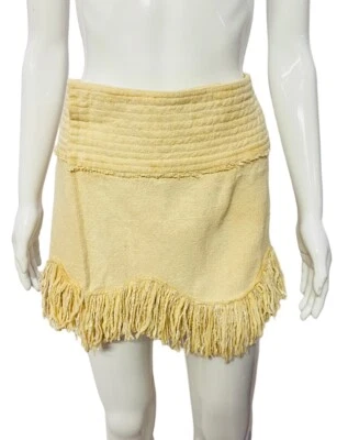 Isabel Marant Women's Natacha Fringed Boho Woven Silk Wrap Short Mini Skirt L 40 - Image 1 of 4