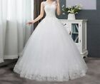 Lace Tank Wedding Dress Sleeveless Floral Print Embroidered Appliques Bride Gown