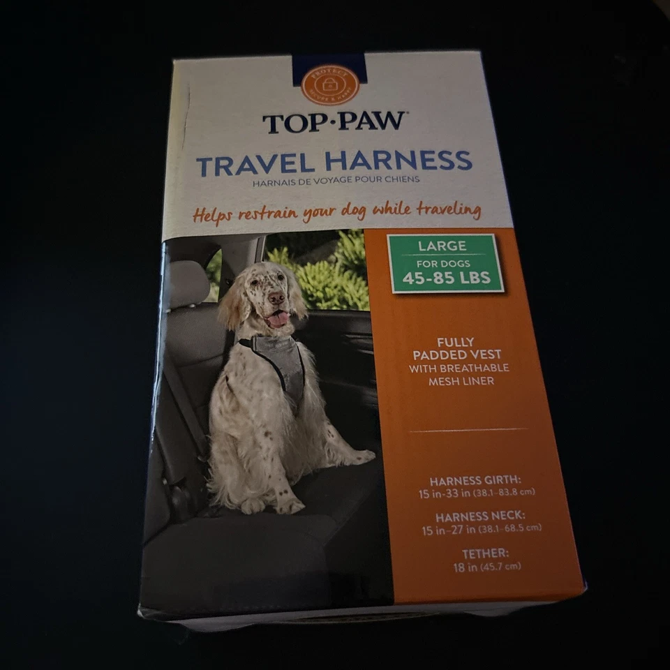 Top Paw Travel Dog Harness for Dogs Size Large 45 to 85 Lbs Pet