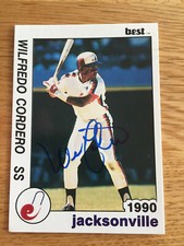 Signed 1990 Best Jacksonville Expos #5 Wil Cordero Rookie Baseball Card