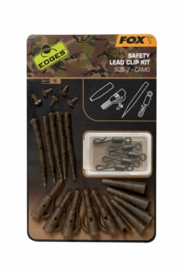 Fox Edges Camo Safety Lead Clip Kit Size 7 5 Sets Gr. 7 Karpfenangeln NEW OVP
