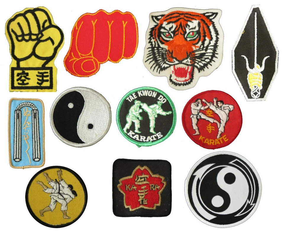Martial Arts Embroidered Patch Karate Tae Kwon Do Yin Yang Nunchucks Tiger New - Image 1 of 1