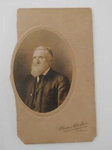 Antique Cabinet Card Photograph Old Man Aberdeen Photo Studio Halifax - Picture 1 of 4