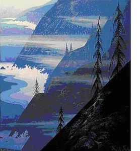 Eyvind Earl "Stardust Blue" Serigrafie auf Papier - Bild 1 von 1