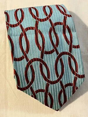 Vtg 50's Rockabilly Men's Wide Necktie Tie MOD Textured Acetate Red Abstract - Image 1 of 2