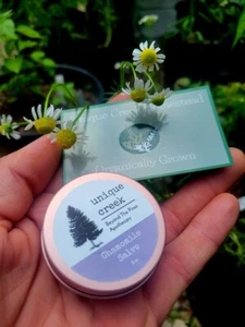 CHAMOMILE SALVE 1 oz Metal Reuseable Tin Skin Care Anxiety Stress Relief Acne - Picture 1 of 24