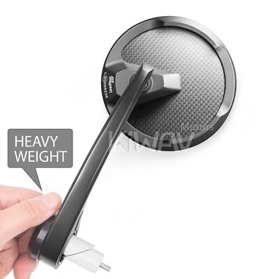 Espejos retrovisores de extremo de barra hueca redondos pesados Mamba Mat carbono ID 17-24mm se adapta a Victory Foto 1 de 4