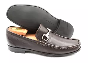 Zapato mocasín de cuero marrón Salvatore Ferragamo 'Magnifico' para hombre talla 7,5 - D - Imagen 1 de 7
