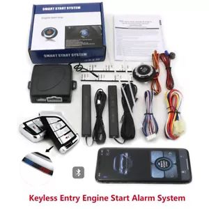 Remote Car Keyless Entry Engine Start Alarm System Push Button APP Control Kit - Picture 1 of 13