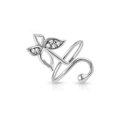 Zehenring Schmetterling Silber Messing Damen Zehring Toe-Ring biegbar elastisch - Bild 1 von 4