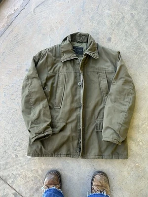 Vintage 70s Sears Work Leisure Work Coat Olive Green Jacket XL - Image 1 of 4