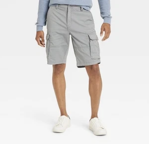 Goodfellow & Co Herren Größe 32 graugrün 11" Cargoshorts Knopfleiste mittlerer Bund - Bild 1 von 3