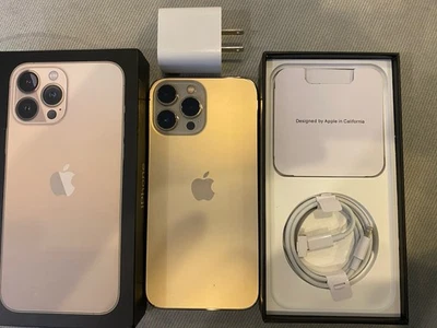 APPLE IPHONE 13 PRO MAX UNLOCKED 128GB GOLD WORKS GREAT - Image 1 of 4