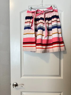 Kate Spade Pleated A-line Striped Skirt with Sash Belt Sz 10 - Image 1 of 2