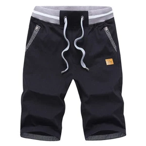Mens Shorts Casual Classic Fit Cotton Summer Beach Shorts with Elastic Waist ... - Picture 1 of 6