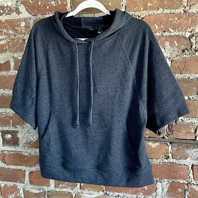 Prana Palmetto Organic Cotton Short Sleeve Terry Pullover Hoodie Black Sz L - Image 1 of 4