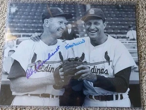 Signed Authenticated Stan MUSIAL and Red Schoendienst 11x14 Photo Stan The Man - Picture 1 of 5