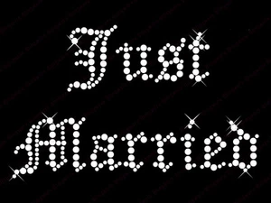 Hierro sobre diamante transferencia boda estrás motivo gótico ""Acabo de casarse"" S-3 - Imagen 1 de 1