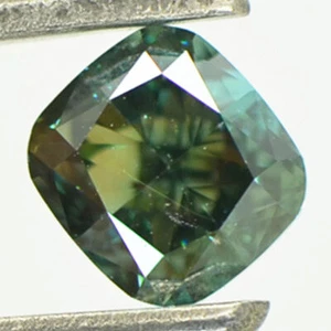 Cushion Shape Diamond Loose Fancy Green Color VS1 Enhanced Polished 1.02 Carat - Picture 1 of 9