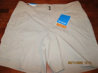 NWT $55 Columbia Kestrel Ridge Shorts  10 34x8 Beige Nylon 5 Pocket Adjust Waist - Image 1 of 4