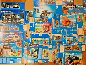 Playmobil EMPTY BOX LOT only vtg police city soccer 5975 5614 4725 5974 figure + - Picture 1 of 9