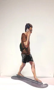 David Gerstein Hand made Metal Sculpture " Talking Walker " - Imagen 1 de 5