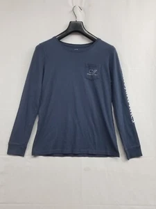 Vineyard Vines Shirt Mens Size  Small Blue Long Sleeve Pocket Tee  Crewneck  - Picture 1 of 11