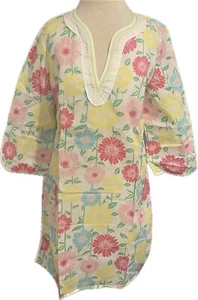 Classic Lilly Pulitzer Floral Cotton Swim Beach Coverup Tunic Top Daisy - Picture 1 of 7