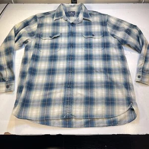 LUCKY BRAND JEANS Soft Flannel Plaid Western Cowboy Button Down Work SHIRT Sz XL - Picture 1 of 6