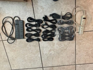 2 Surge Protectors and 16 UL 3-Prong Pin AC Power Cord Cable (6ft) - Picture 1 of 10