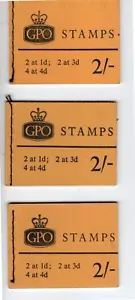 GB  Sg N21 N22  N24  COLLECTION 3 Wilding  2/- STITCHED BOOKLETS - Picture 1 of 1