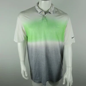 Nike Golf Tour Performance Men's Polo Shirt Size Medium Dri Fit Green Gray - Picture 1 of 4