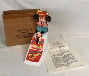 Disney Mickey Mouse Talking Time Reloj Contador Exhibición De Colección 1989 Probado - Imagen 1 de 14