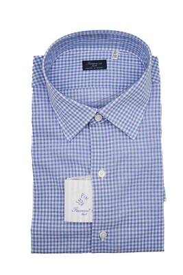 Nuevo Vestido FINAMORE Napoli HECHO A MANO Camisa EDUARDO Talla 17.5 US 44 EU (FIN331) Foto 1 de 2