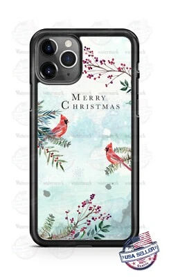 Red Cardinal Bird Winter Holiday Phone Case For iPhone 11 Samsung A20 LG Google - Image 1 of 4