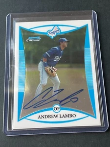 2008 Bowman Chrome 1ST Prospect Rookie Auto ANDREW LAMBO RC Dodgers - Picture 1 of 3