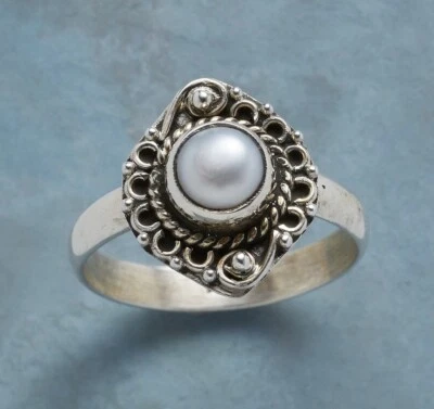 NWT Sundance Catalog Silver “Flourish Pearl Ring” size 9 - Image 1 of 4