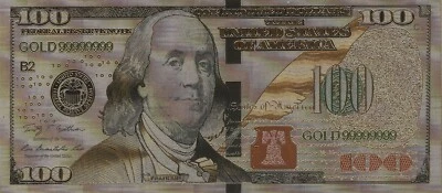 Benjamin Franklin $100 Gold Embossed Fanrasy Note - Image 1 of 2