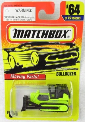 NUEVO EN PAQUETE Matchbox Bulldozer #64 piezas móviles diecast, neón Chartreuse, 1996 Foto 1 de 2