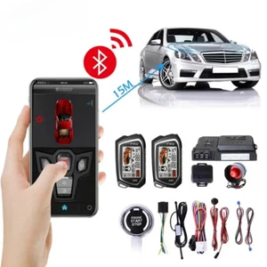 Universal 2 Way Car Alarm System APP Start Central Door Lock Auto Keyless Entry - Picture 1 of 14