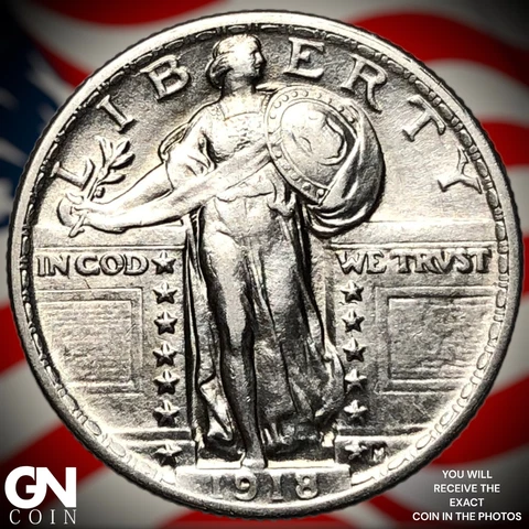 1918 P Standing Liberty Quarter  Q2806 Cover