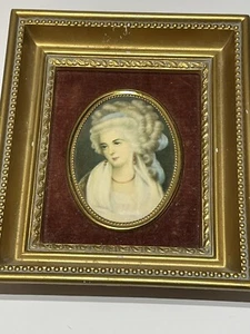 Vtg Cameo Creation Picture red Velvet Convex Glass Mrs Chapin By George Romney - Picture 1 of 7