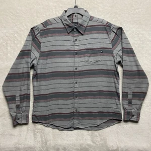 Marmot Men's XL Soft Flannel Shirt Long Sleeve Button Down Gray Striped Casual - Picture 1 of 14