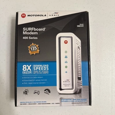 Motorola Arris SURFboard Modem 400 Series: Model SB6141, DOCSIS 3.0  - Image 1 of 4