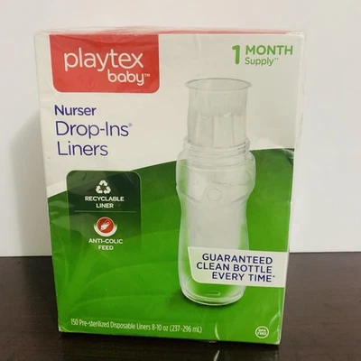 Playtex Baby Drop-Ins 150 LINERS for Nurser Bottles 8-10 oz New Discontinued - Image 1 of 3