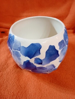 Farval, Blumentopf, Blumenübertopf ,Gemustert Blau- Weiß  Modern - Bild 1 von 3